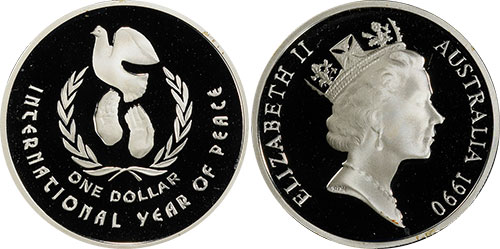 1 dollar 1990 - International Year of Peace
