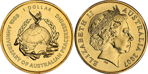 1 dollar 2007 Peacekeeping - Australian coin
