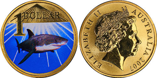 1 dollar 2007 White Shark - Australian coin