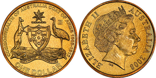1 dollar 2008 Coat of Arms B  Australian coin