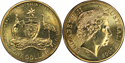 1 dollar 2008 Coat of Arms C  Australian coin
