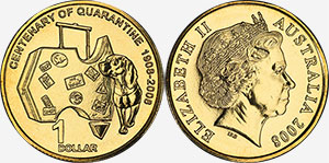 1 dollar 2008 Quarantine Australia