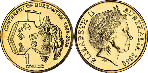 1 dollar 2008 Centenary of Quarantine Australian coin