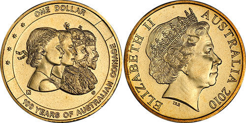 1 dollar 2010 100th Anniversary Australia