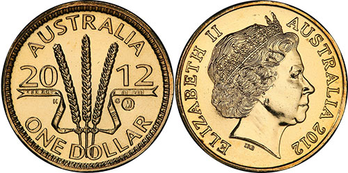 1 dollar 2012 Wheat Sheaf M Australian Coin