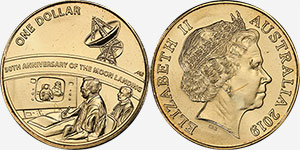 1 dollar 2019 Moon Landing Australia