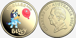1 dollar 2024 Bluey Colour