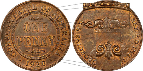 Penny 1920 No dot Australian Coin