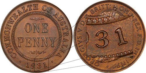 Penny 1931 aligned 1 Australian Coin