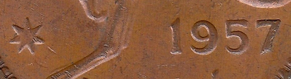 Penny 1957 - Regular date - Perth Mint Pre-decimal coin