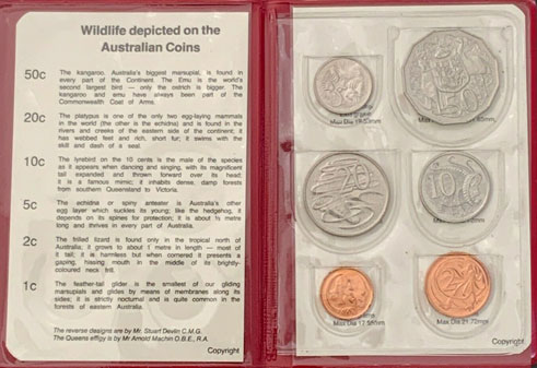 1983 uncirculated red wallet set Royal Australian Mint
