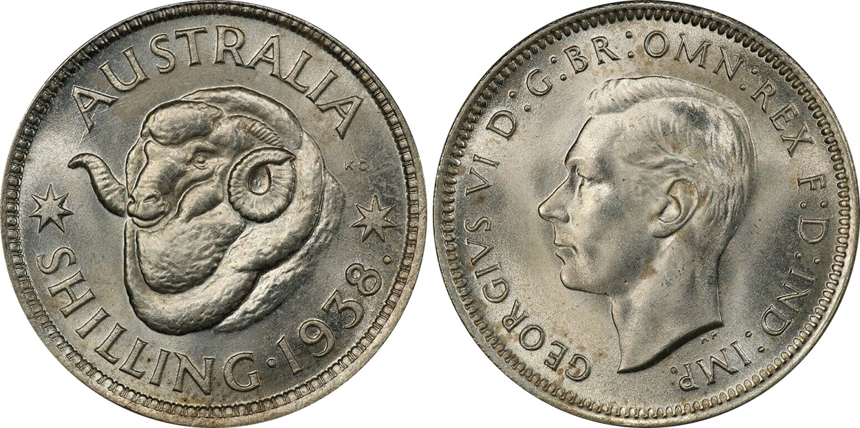 Shilling 1938 - Australian coin