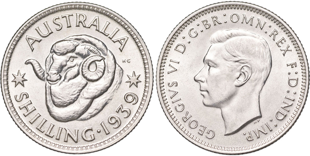 Shilling 1939 - Australian coin