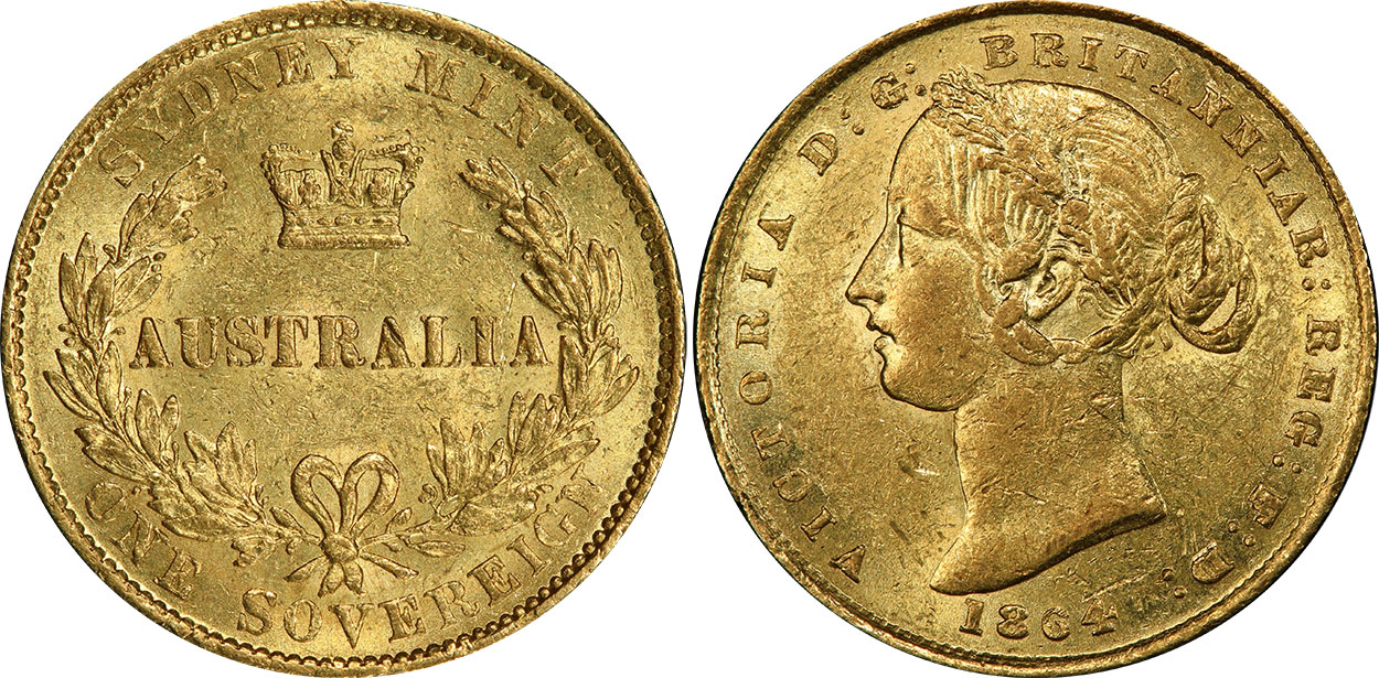 Sovereign 1864 - Australian coin