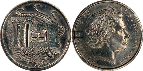 10 cents 1999 Large head Australia