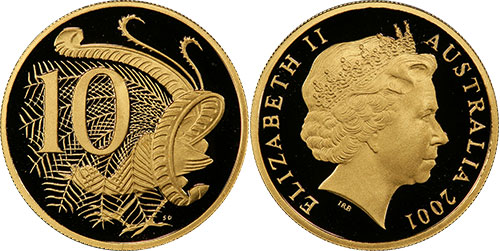 10 cents 2001 Gold Australia
