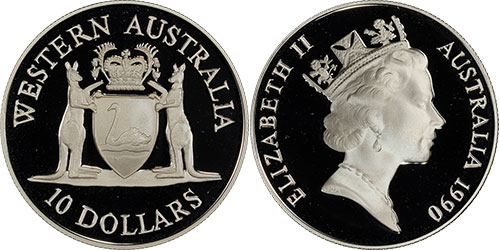10 dollars 1990 Western Australia - Australian coin