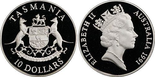 10 dollars 1991 Tasmania - Australian coin