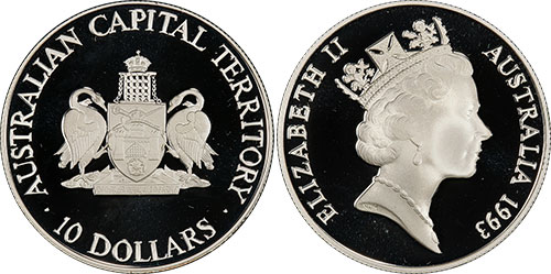 10 dollars 1993 Capital Territory - Australian coin