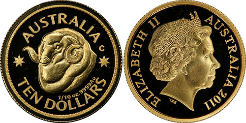 10 dollars 2011 Ram's Head - Australian coin