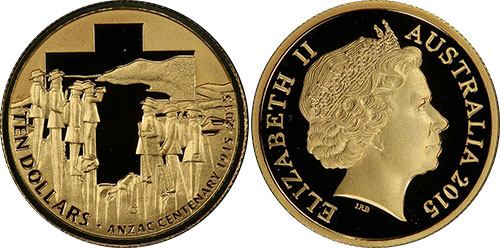 10 dollars 2015 ANZAC - Australian coin