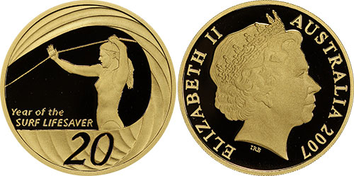 20 cents 2007 Surf Lifesaver Gold