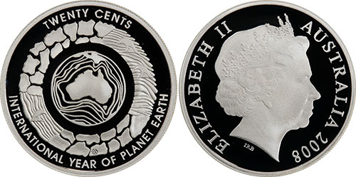20 cents 2008 Planet Earth Silver