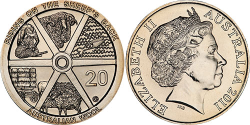 20 cents 2011 Australian Wool
