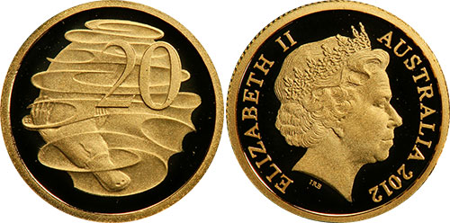 20 cents 2012 Gold
