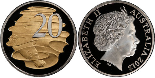 20 cents 2013 Gold Plated