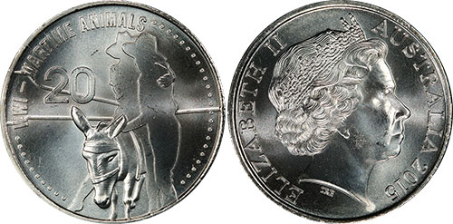 20 cents 2015 Wartime Animals