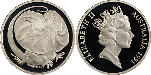 2 cents 1991 Proof Silver