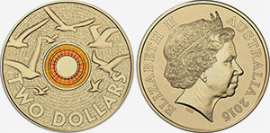 Australia 2 dollars circulation coin in 2015