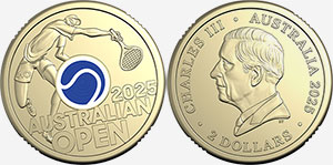 2 dollars 2025 Men's Australian Open Australia