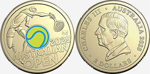 2 dollars 2025 Men's Australian Open - Envelope - Green Australia