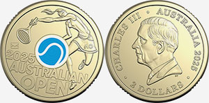2 dollars 2025 Women's Australian Open - Envelope - Blue Australia