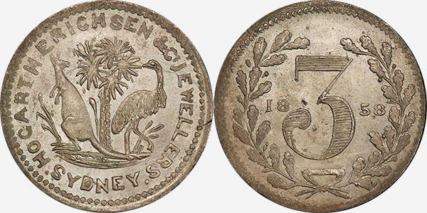 Hogarth, Erichsen & Co. - Jewellers - Threepence 1858